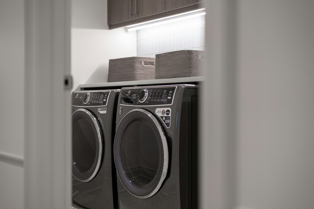 Modern laundry room with a washer and dryer